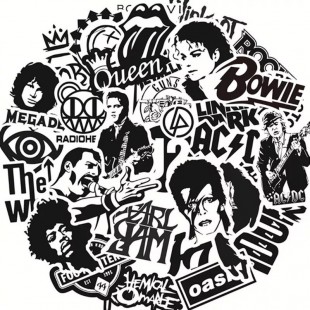 Set 50 Stickers Rock Artistas Música Ac Dc Pegatinas Queen